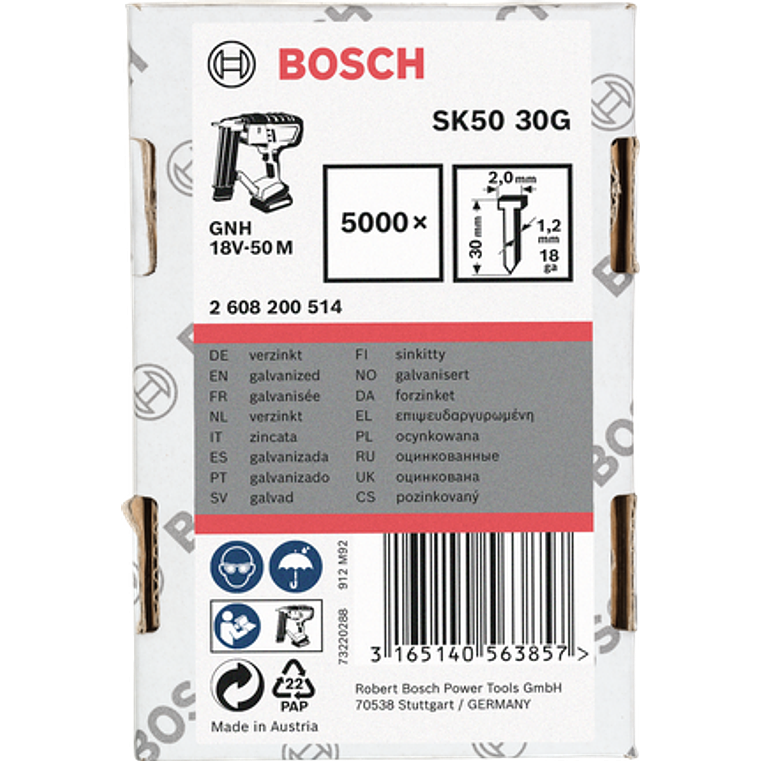 Prego Brad sem cabeça 1,2mm 18 G SK50 BOSCH 4