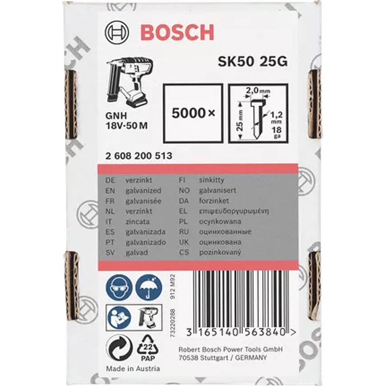 Prego Brad sem cabeça 1,2mm 18 G SK50 BOSCH 3