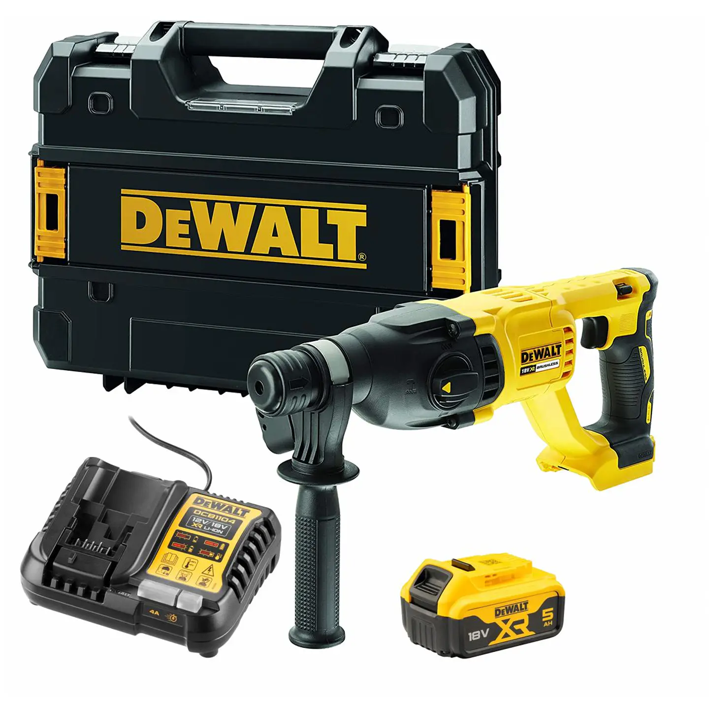 Martelo sem escovas XR 18V SDS-PLUS DCH133 + 1 Bateria XR 18V Li-Ion 5,0 Ah DEWALT 1