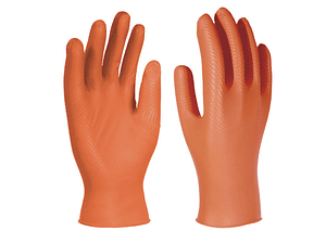 50 Un. Luvas de Nitrilo laranja Texturizadas sem pó Descartáveis 2550-T/XL-(10) UNIGRIP 3L INTERNACIONAL