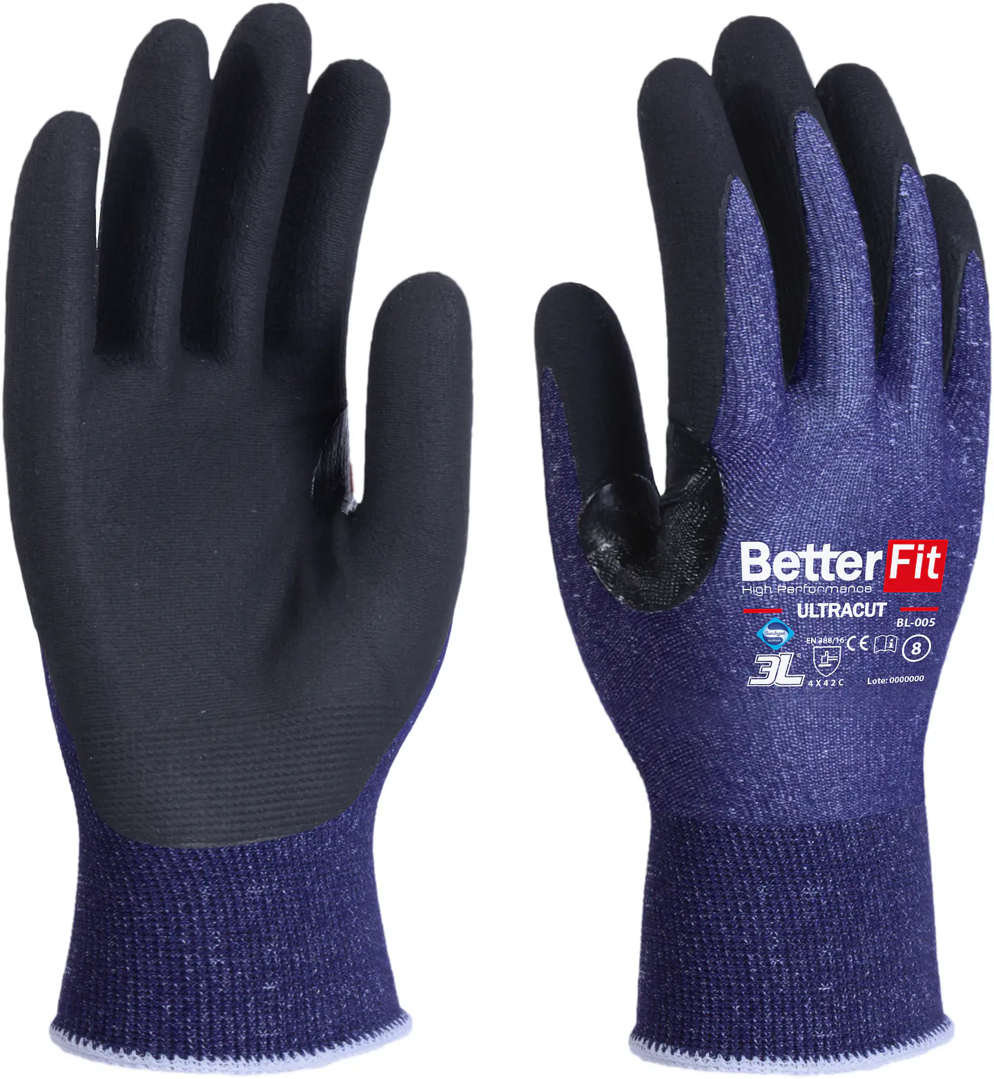 Luvas de Alta Resistência ao Corte Nível 4 Betterfit Ultracut BL-005 T/9 3L INTERNACIONAL 1