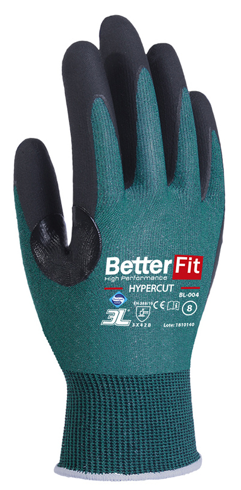 Luvas de Alta Resistência ao Corte Nível 3 Betterfit Hypercut BL-004 T/9 3L INTERNACIONAL