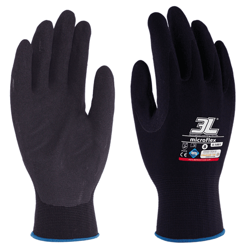 Luva de Nitrilo Esponjoso Antiderrapante Microflex S-1001 T/9 3L INTERNACIONAL