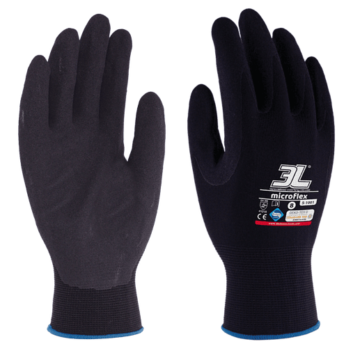 Luva de Nitrilo Esponjoso Antiderrapante Microflex S-1001 T/9 3L INTERNACIONAL 1