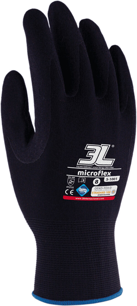 Luva de Nitrilo Esponjoso Antiderrapante Microflex S-1001 T/9 3L INTERNACIONAL