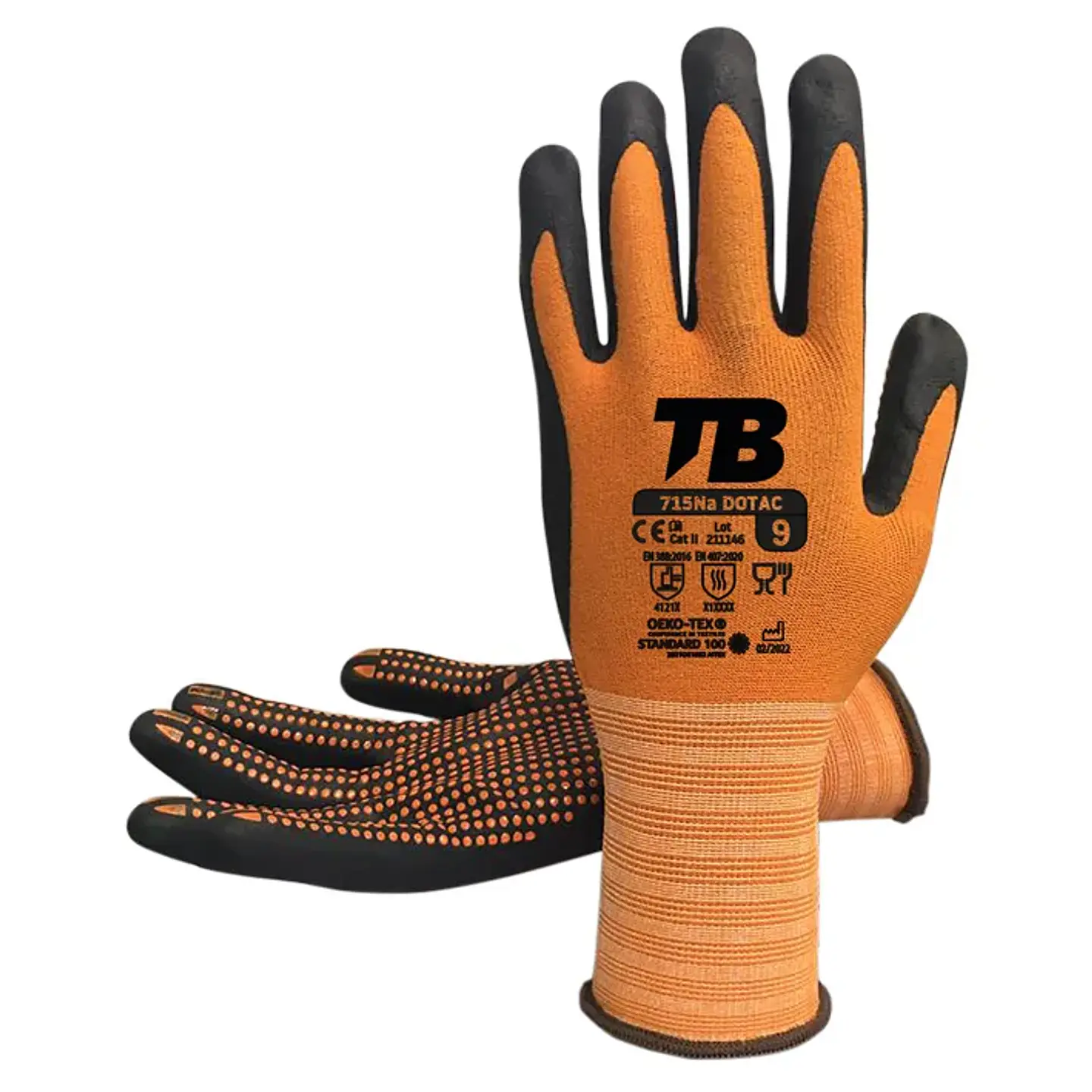 Luva Nylon Laranja sem Costuras Mecânica e Térmica 715NA-T/9 DOTAC TOMÁS BODERO 1