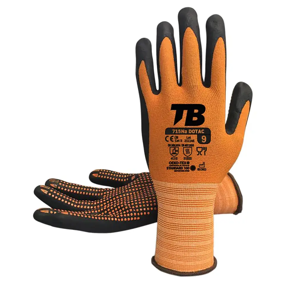 Luva Nylon Laranja sem Costuras Mecânica e Térmica 715NA-T/9 DOTAC TOMÁS BODERO 1