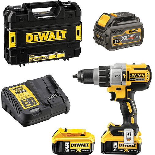 Berbequim com Percussão sem Fio XR18V XRP + 2 Bat XR18V 5,0 Ah + 1 FlexVolt XR54/18V 6,0 Ah DCD996TP2 DEWALT 1