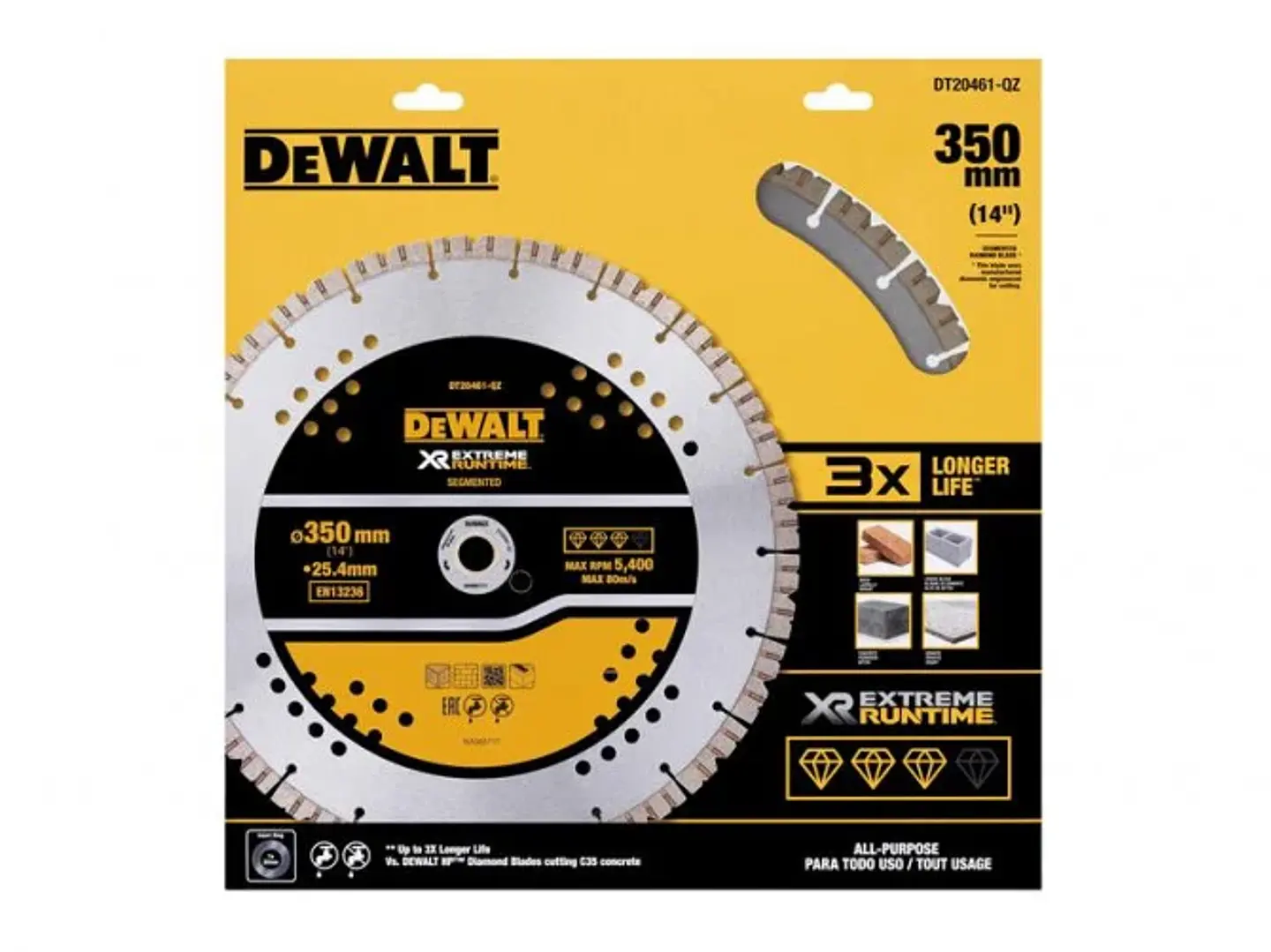 Disco Diamante Universal Ø350mm x 25,4mm XR Extreme Runtime DT20461 DEWALT 2
