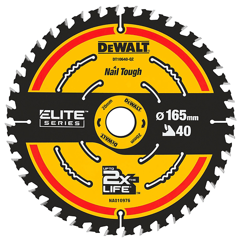 Disco de Serra para Madeira "Serie ELITE" Ø165mmX20mm 40D DT10640 DEWALT
