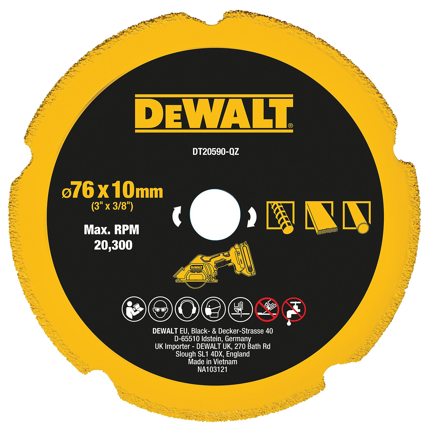 Disco de Diamante Multi-Corte 76mm DT20590 DEWALT 1