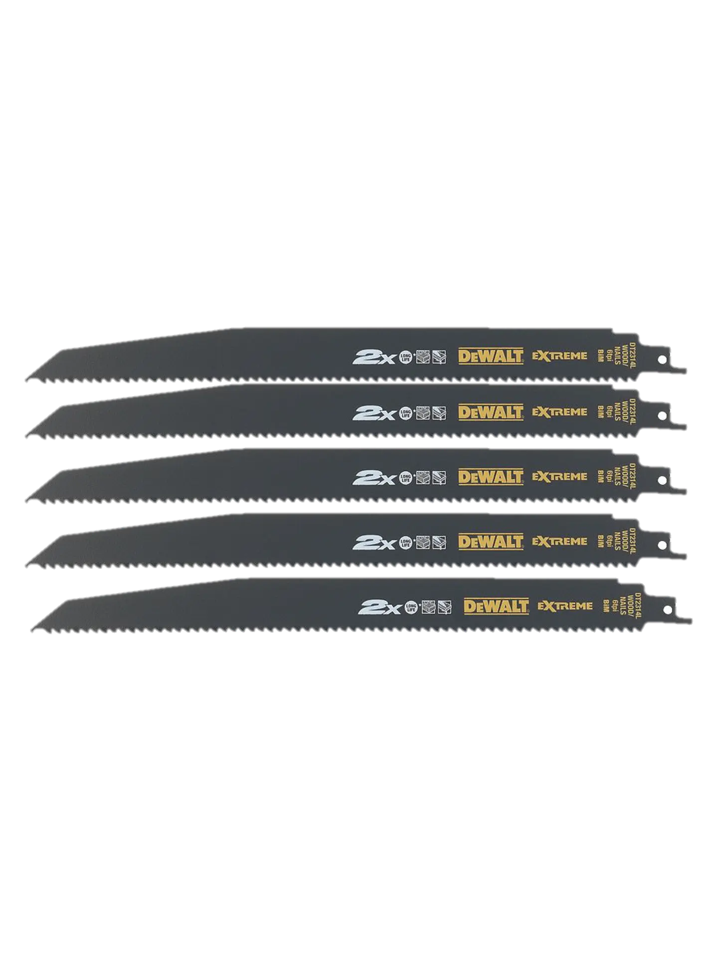 Lâminas de Serra Sabre 305mm Bi-Metal Extreme DT2314L DEWALT (5 Un)  1