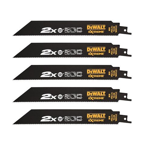 Lâminas de Serra Sabre 203mm Bi-Metal Extreme DT2408L DEWALT (5 Un)