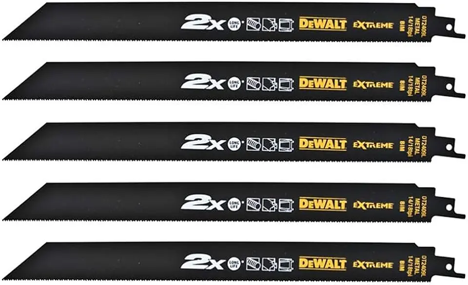 Lâminas de Serra Sabre 305mm Bi-Metal Extreme DT2409L DEWALT (5 Un) 1