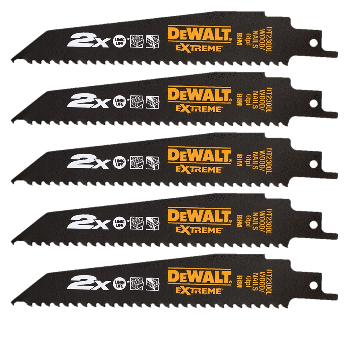 Lâminas de Serra Sabre 152mm Bi-Metal Extreme DT2300L DEWALT (5 Un) 1