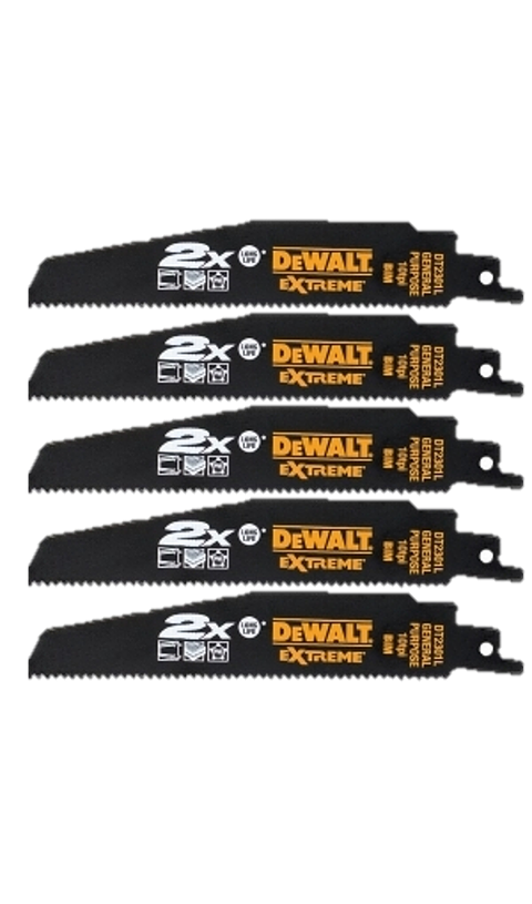 Lâminas de Serra Sabre 152mm Bi-Metal Extreme DT2301L DEWALT (5 Un)