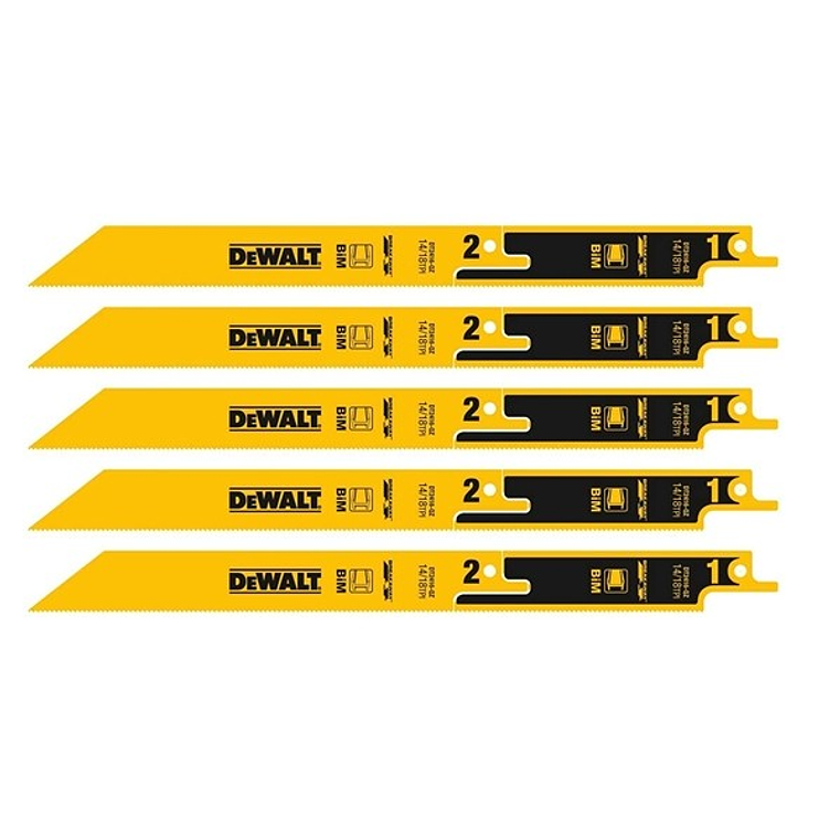 Lâminas de Serra Sabre 2em1 230mm Bi-Metal BreakAway DT2416 DEWALT (5 Un) 1