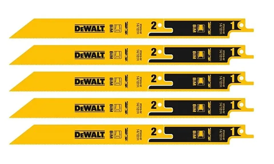 Lâminas de Serra Sabre 2em1 230mm Bi-Metal BreakAway DT2416 DEWALT (5 Un) 1