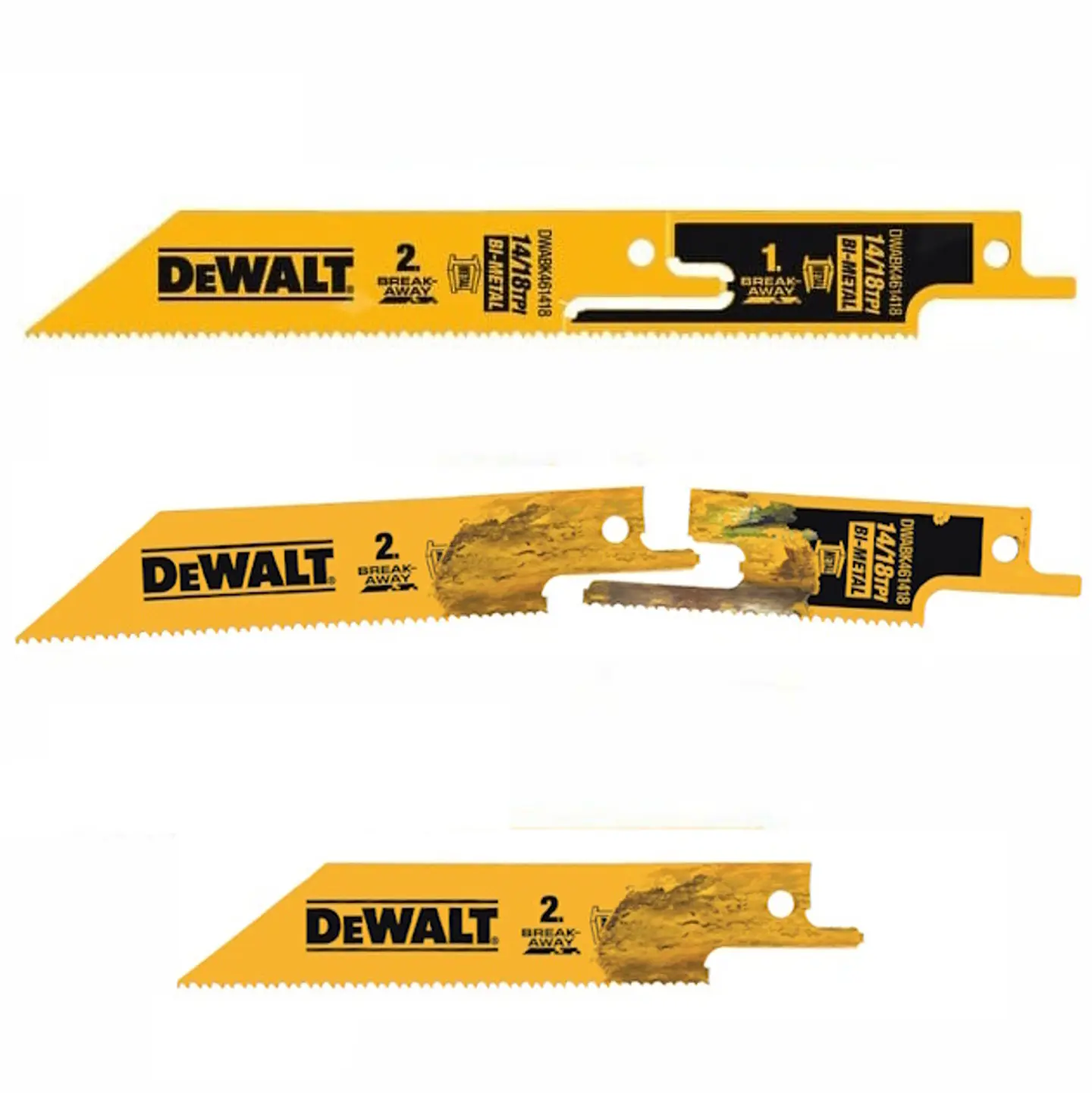 Lâminas de Serra Sabre 2em1 152mm Bi-Metal BreakAway DT2417 DEWALT (5 Un)  2
