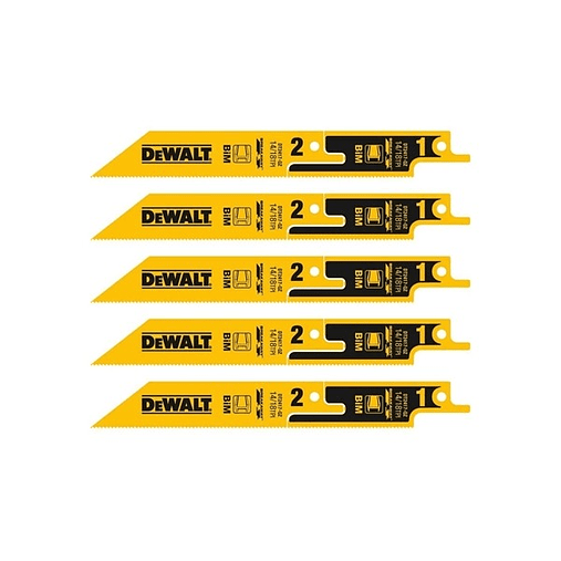 Lâminas de Serra Sabre 2em1 152mm Bi-Metal BreakAway DT2417 DEWALT (5 Un)  1