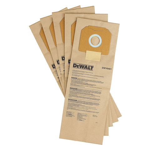 Saco de Papel para Aspirador DWV9401 DEWALT (5 Uni)