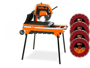Serra de Mesa para Blocos e Pedra 700mm Ø400mm MS400 + 4 Discos GÖLZ (EXCLUSIVO ONLINE)