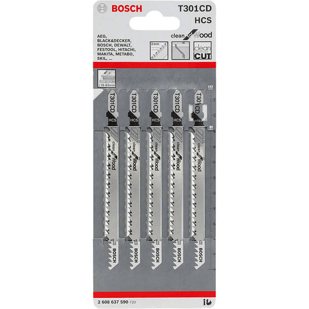 Lâmina de Serra Vertical T 301 CD CLEAN FOR WOOD BOSCH 3