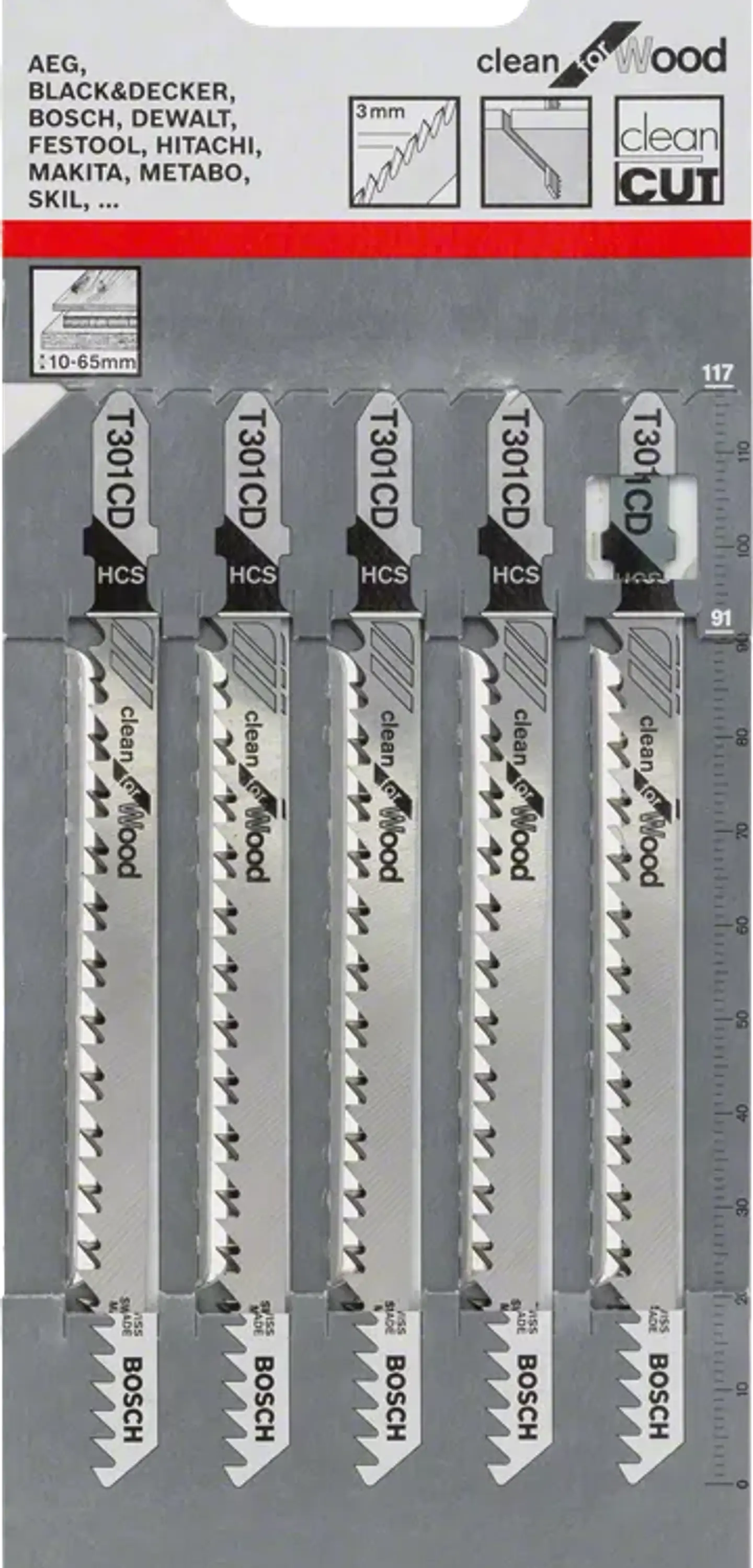 Lâmina de Serra Vertical T 301 CD CLEAN FOR WOOD BOSCH 3