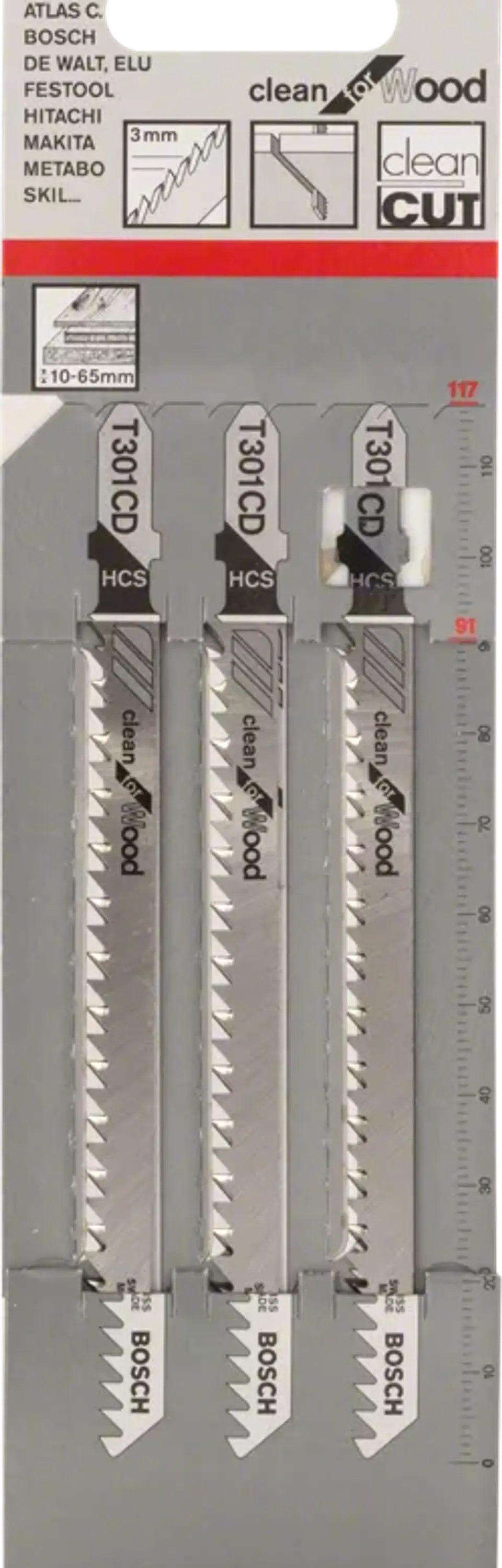 Lâmina de Serra Vertical T 301 CD CLEAN FOR WOOD BOSCH 2
