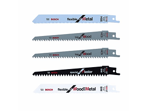 Conjunto de 5 lâminas madeira, Metal e Gesso para Serra Sabre KEO BOSCH DIY 