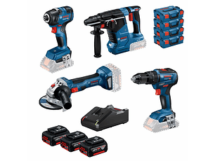 Kit de 4 máquinas sem fio + 3 Baterias 18V 5.0Ah BOSCH