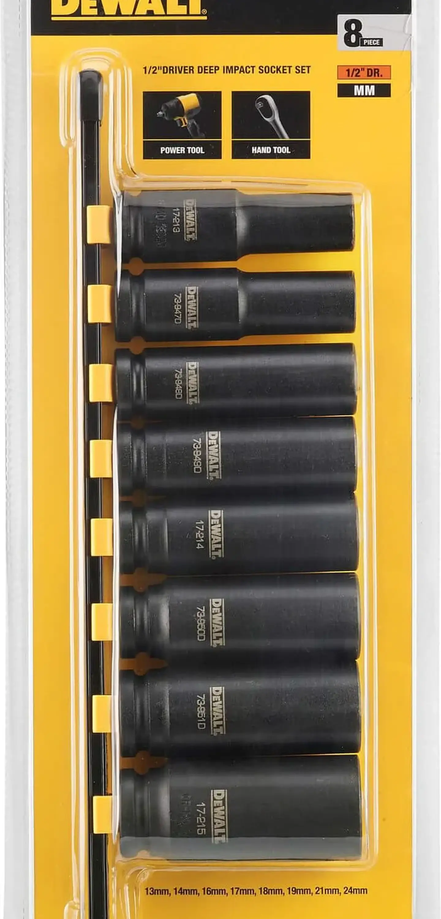 Jogo de 8 Chaves de Impacto Longas 1/2