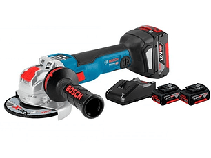 Rebarbadora com regulador rotações sem fio X-LOCK GWX 18V-10 SC (125mm) + 3x 5.0Ah + L-BOXX BOSCH