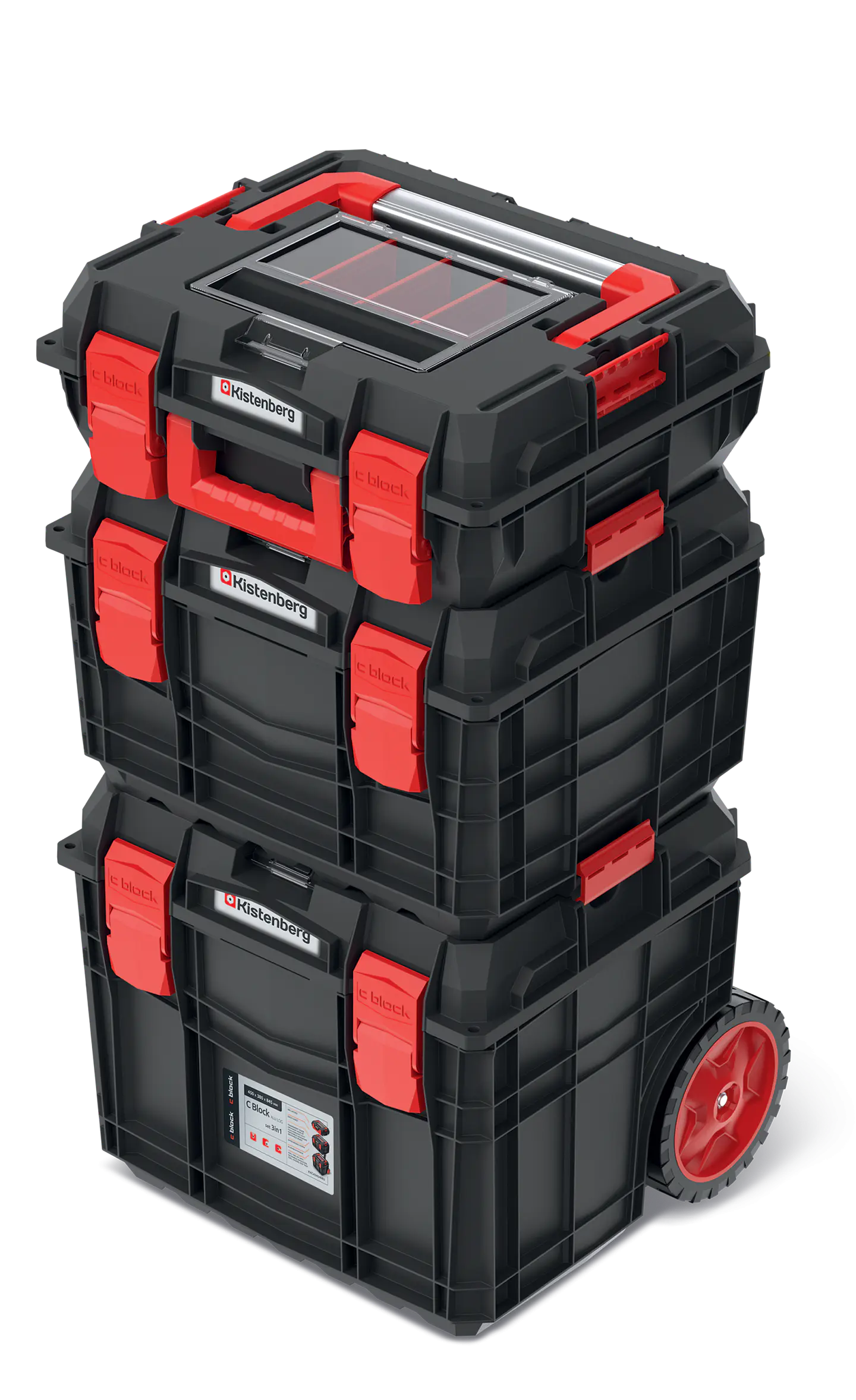 Trolley C Block Alu Log com 3 Malas Empilháveis para Ferramentas KXCAS454085 KISTENBERG (Exclusivo Online) 1