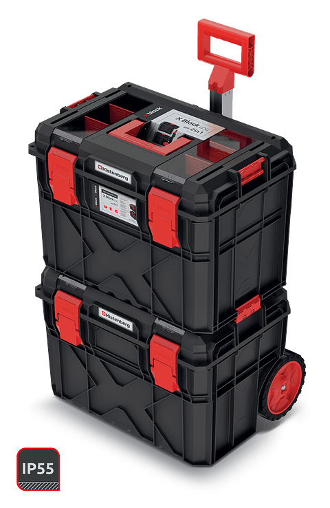 Trolley X Block Log com 2 Malas Empilháveis para Ferramentas KXBS604085F KISTENBERG (Exclusivo Online)