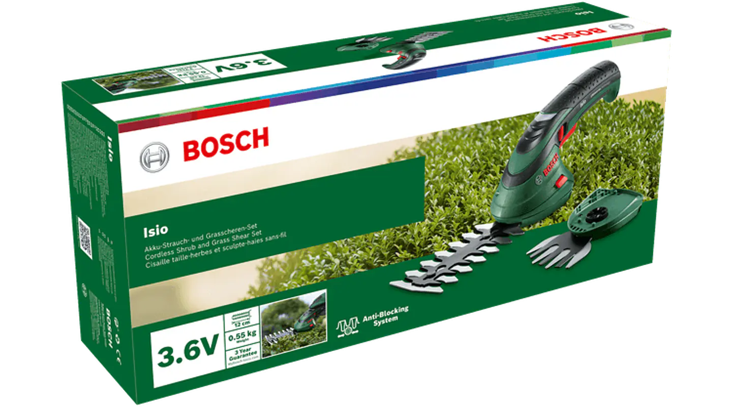 Mini corte-sebes e tesoura de relva sem fio ISIO BOSCH DIY 2