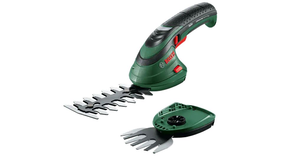 Mini corte-sebes e tesoura de relva sem fio ISIO BOSCH DIY 1