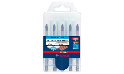 Conjunto 5 Brocas 5mm para Cerâmicos Duros EXPERT HEX-9 HARDCERAMIC BOSCH