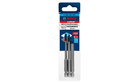 Conjunto 3 Brocas 5/6/8mm para Cerâmicos Duros EXPERT HEX-9 HARDCERAMIC BOSCH