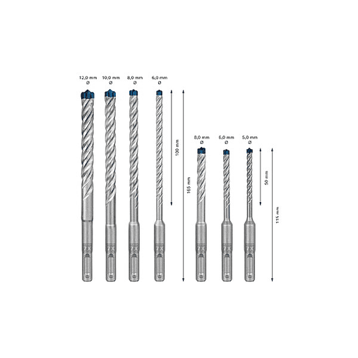 Conjunto de 7 brocas para betão EXPERT SDS Plus-7X BOSCH 2