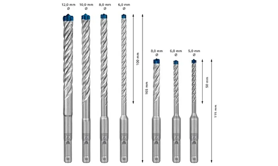 Conjunto de 7 brocas para betão EXPERT SDS Plus-7X BOSCH 2