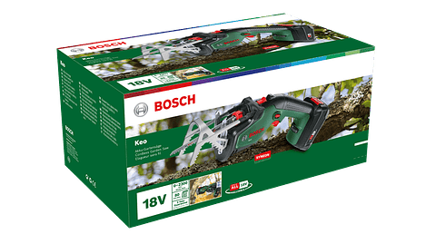 Serra de jardim sem fio KEO + 1 Bateria 18V 2.0Ah + Carregador BOSCH DIY