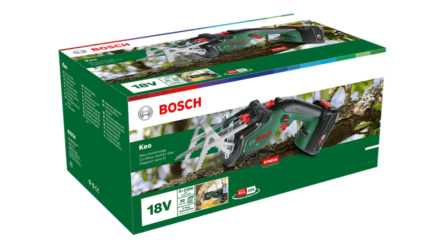 Serra de jardim sem fio KEO + 1 Bateria 18V 2.0Ah + Carregador BOSCH DIY 2