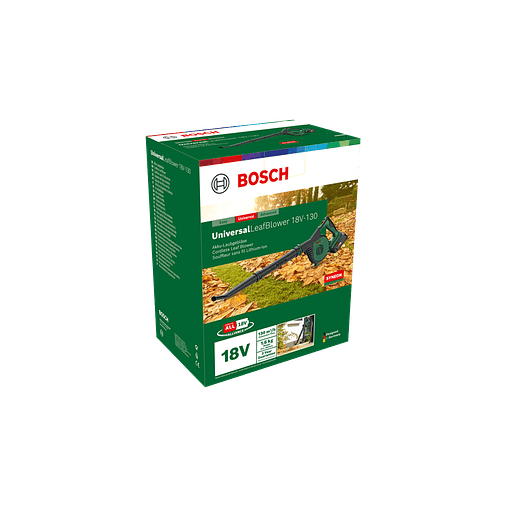 Soprador de folhas secas sem fio UniversalLeafBlower 18V-130 + 1 Bateria 18V 2.5Ah + Carregador BOSCH DIY 5