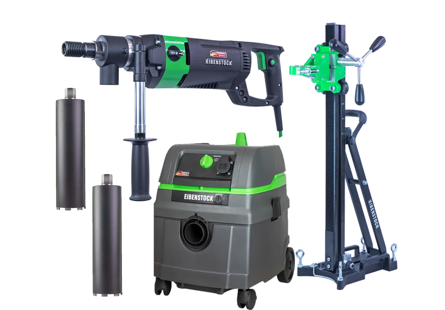 Kit Instalador Maquina Perfuração a Seco + Coluna + Aspirador + 2 Brocas EIBENSTOCK 1