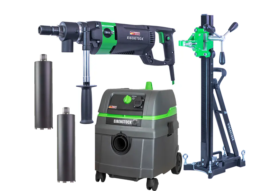 Kit Instalador Maquina Perfuração a Seco + Coluna + Aspirador + 2 Brocas EIBENSTOCK 1