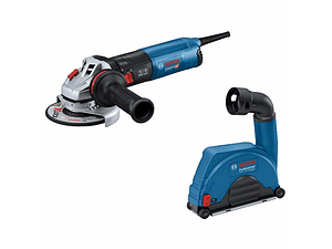 Rebarbadora pequena 1.400 W GWS 14-125 + Resguardo para aspiração GDE 115/125 FC-T BOSCH