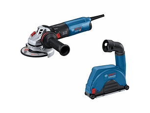 Rebarbadora pequena 1.400 W GWS 14-125 + Resguardo para aspiração GDE 115/125 FC-T BOSCH