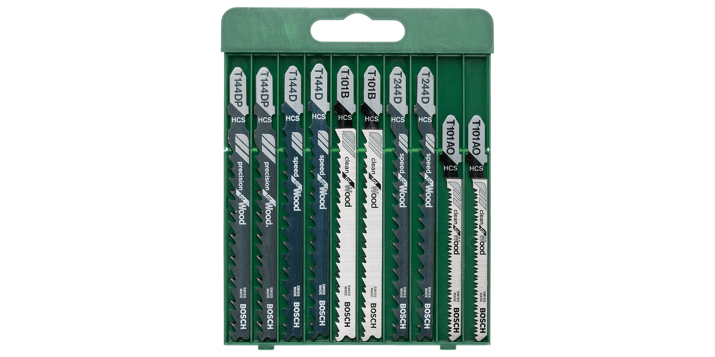 Conjunto de 10 lâminas de serra vertical com encabadouro em T BOSCH DIY 1