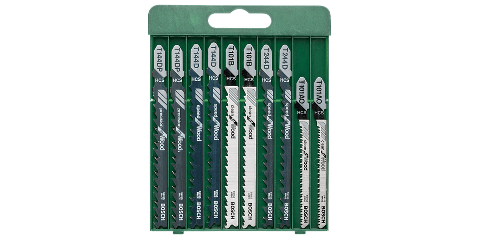 Conjunto de 10 lâminas de serra vertical com encabadouro em T BOSCH DIY 1